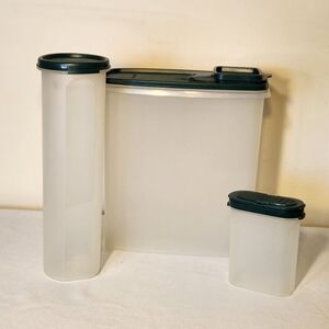 Vtg Tupperware Super Cereal Keeper, Modular Mate Spaghetti Keeper & Lg Spice Con